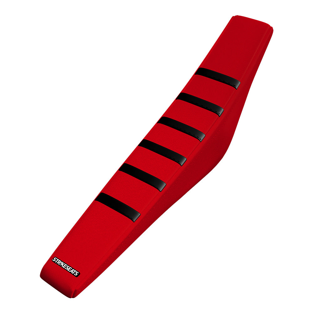 Funda de asiento acanalada con agarre negro/rojo/rojo para Honda CRF250 14-17/CRF450 13-16