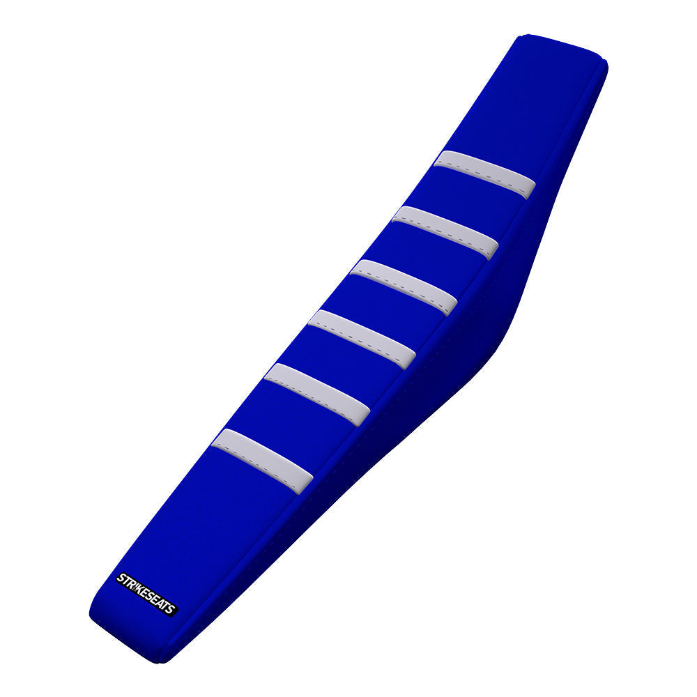 Funda de asiento acanalada con agarre para Yamaha YZ125 22-23 /YZ250 22-23 BLANCA/AZUL/AZUL