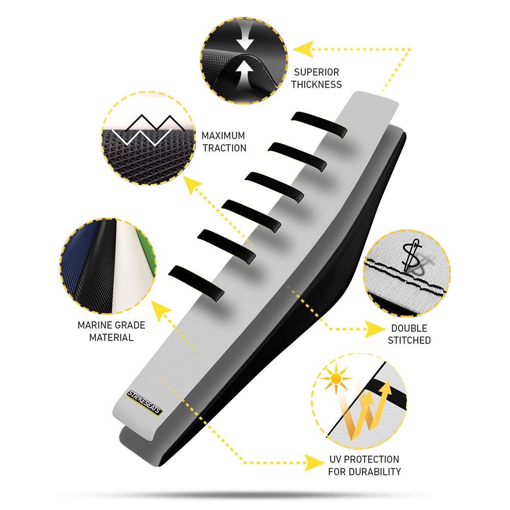 Funda de asiento acanalada con agarre para Honda CRF450R/CRF450RX 21-24/ CRF250R/CRF250RX 22-24 BLANCA/ROJA/ROJA