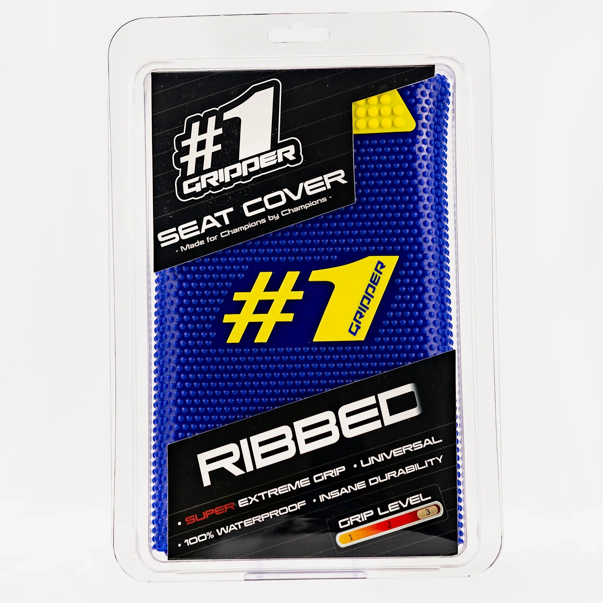 1Gripper RIBBED Seat Cover - Blue/Yellow