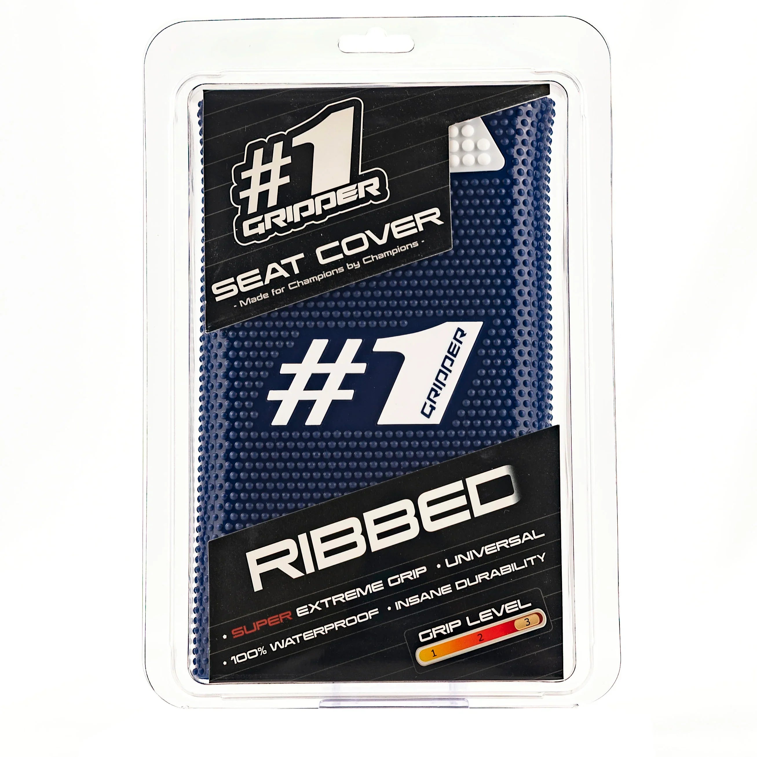 Funda de asiento acanalada - Azul oscuro/Blanco