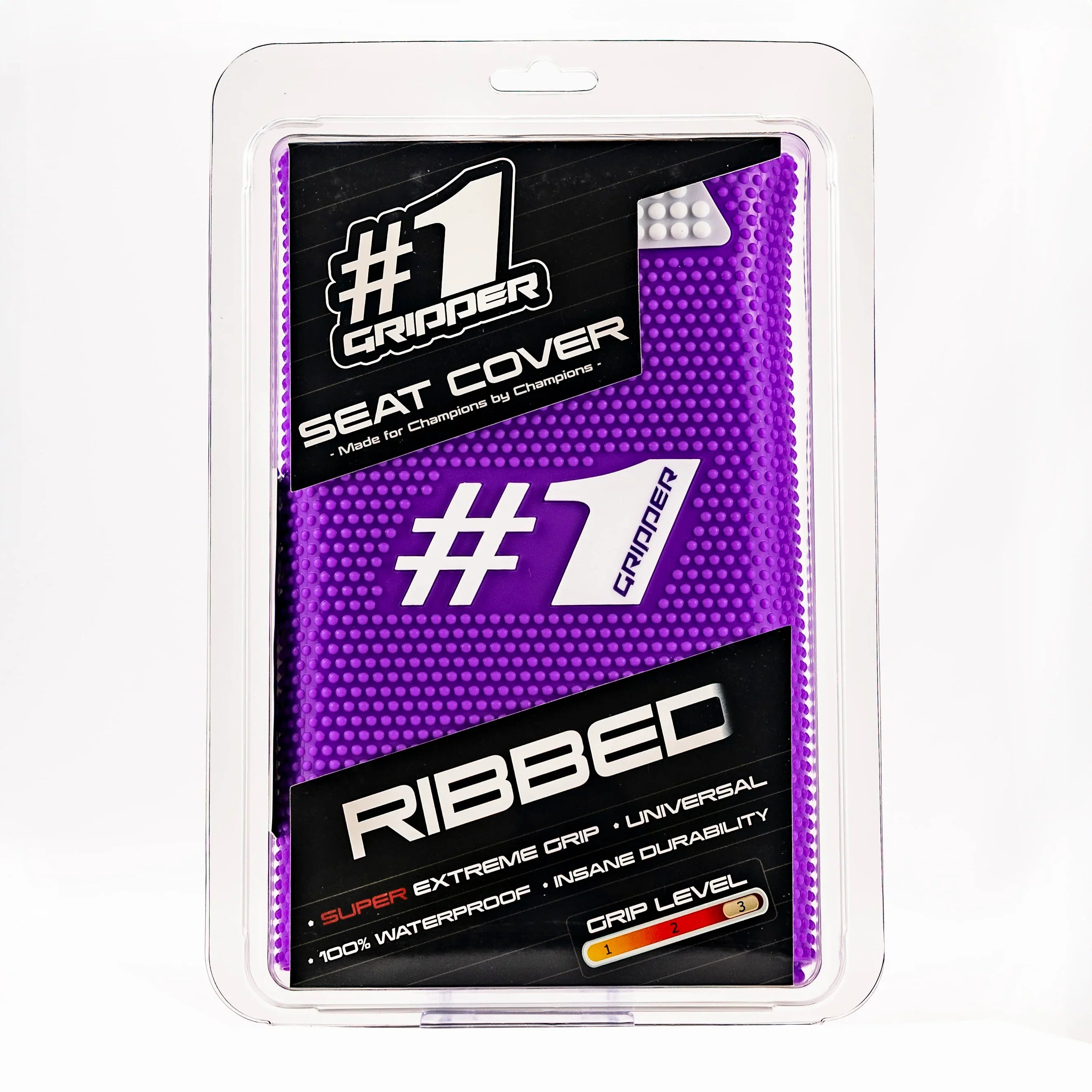 Funda de asiento acanalada Gripper 1Gripper - Morado/Blanco