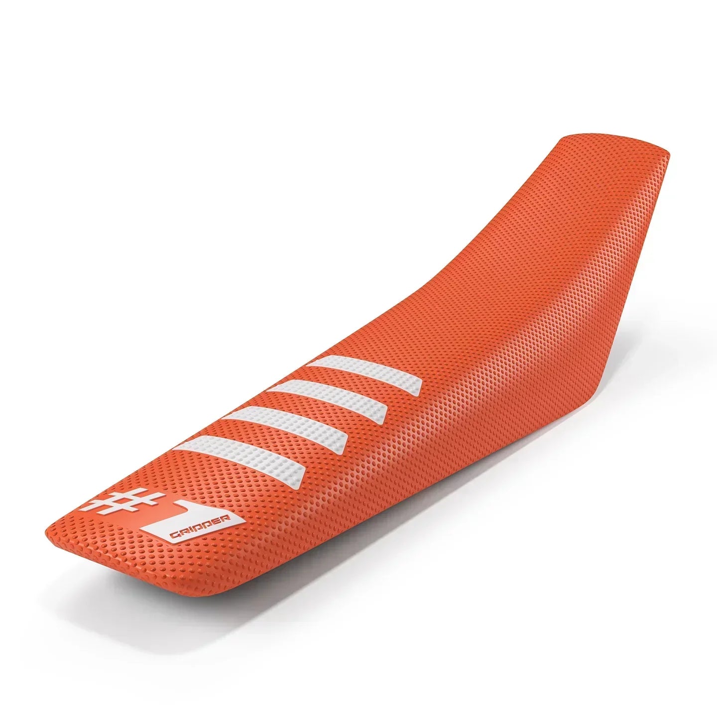 Funda de asiento acanalada - Naranja/Blanco