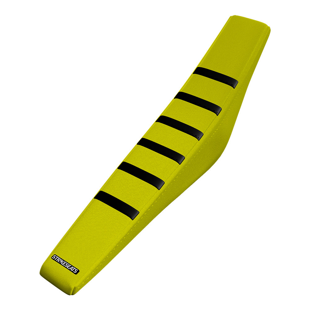 thumbnail image 2 of Enjoy MFG RM125 RM250 Seat Cover – 1996-2000 Suzuki – Black/Yellow Ribs Logo – Gripper Material 2 of 4