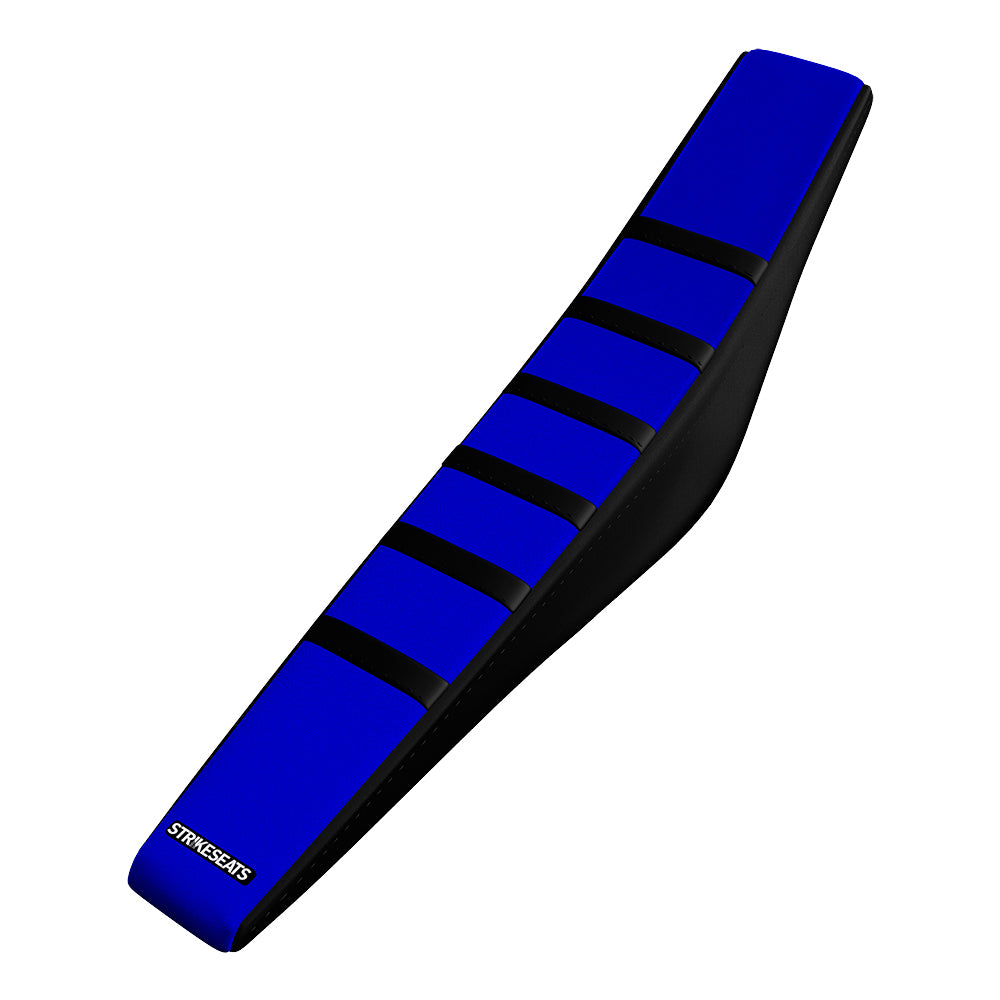 Funda de asiento acanalada con agarre para Yamaha YZ125 02-21 /YZ250 02-21 NEGRO/AZUL/NEGRO 