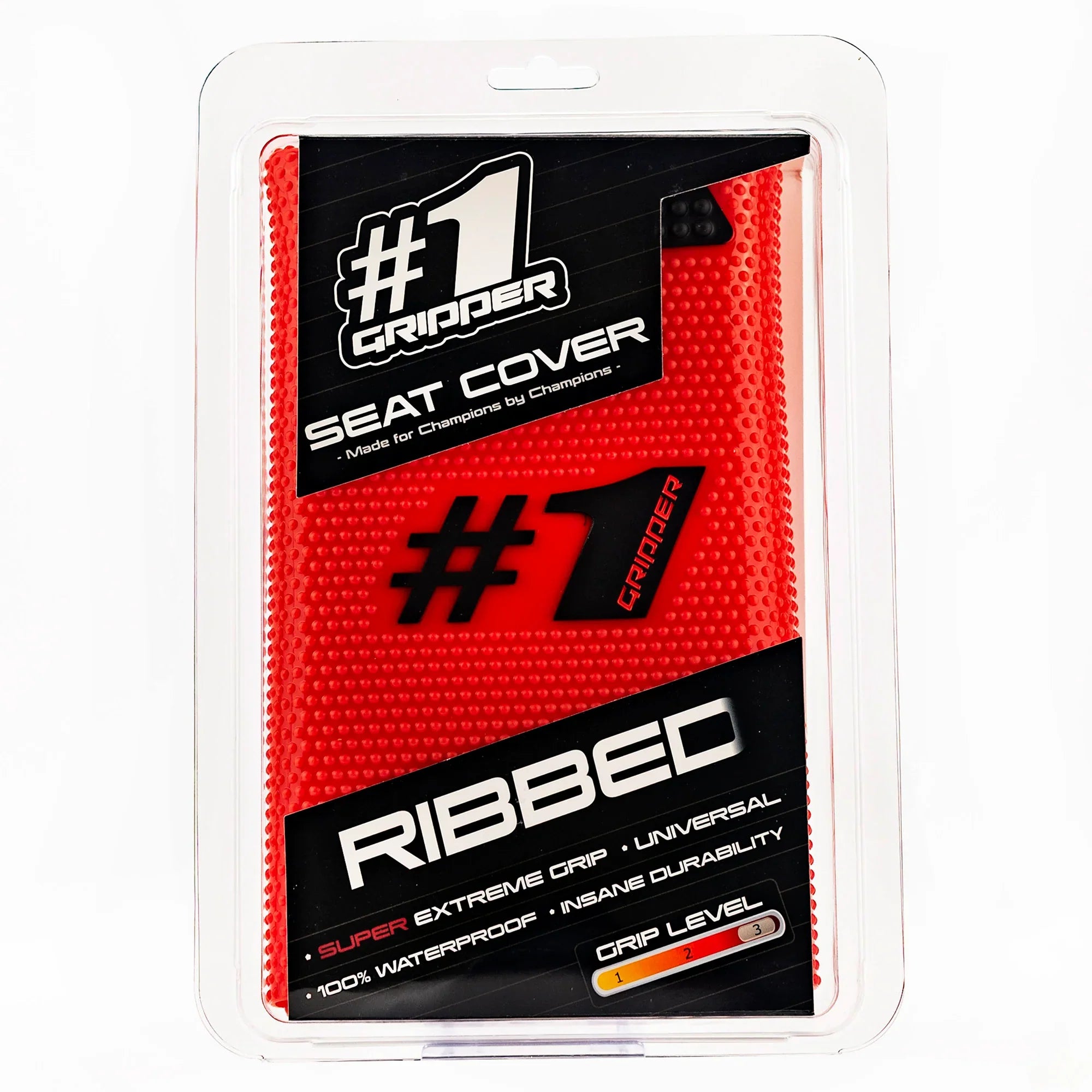 1Gripper RIBBED Seat Cover - Red/Black