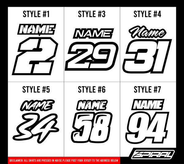 Kit grafico motocross per stampa magliette di SpiralGFX