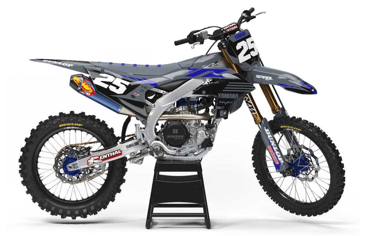 Gray Racer Theme Yamaha // Racer Grey Motocross Graphics Kit by SpiralGFX