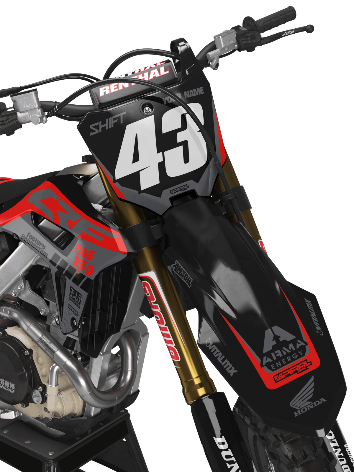 Honda // NIGHTRIDER GREY Motocross Graphics Kit by SpiralGFX